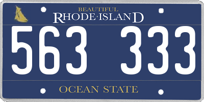 RI license plate 563333