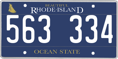 RI license plate 563334