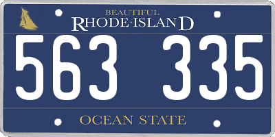 RI license plate 563335