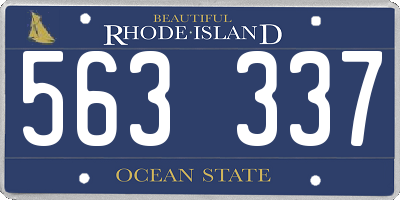 RI license plate 563337