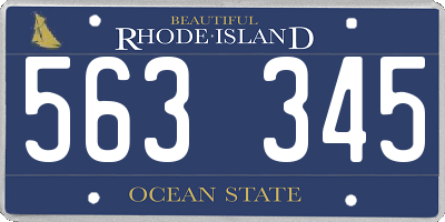 RI license plate 563345