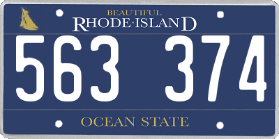 RI license plate 563374