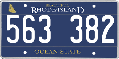 RI license plate 563382