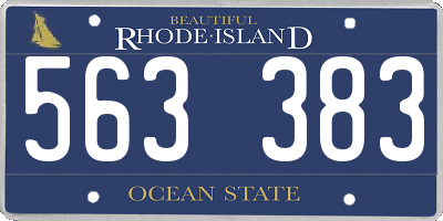 RI license plate 563383