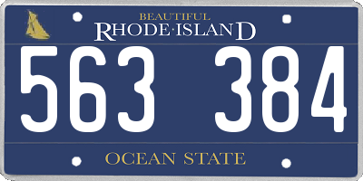 RI license plate 563384