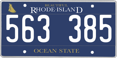 RI license plate 563385