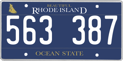 RI license plate 563387