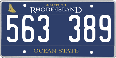 RI license plate 563389