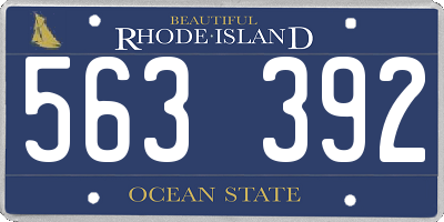 RI license plate 563392