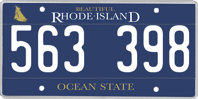 RI license plate 563398