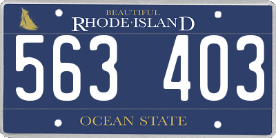 RI license plate 563403