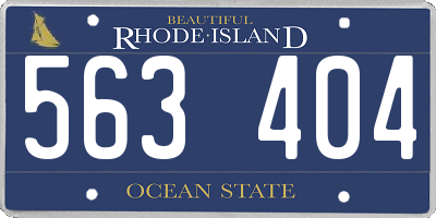 RI license plate 563404