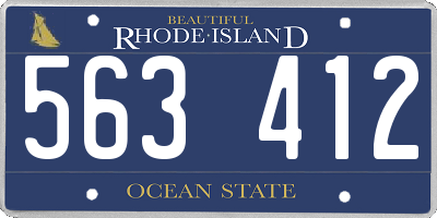 RI license plate 563412