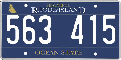 RI license plate 563415