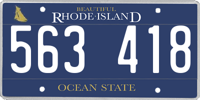 RI license plate 563418