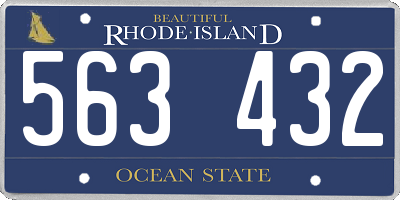RI license plate 563432