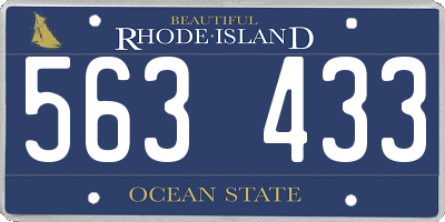 RI license plate 563433
