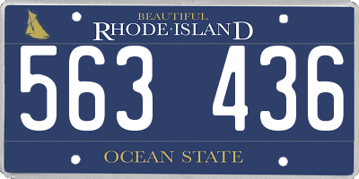 RI license plate 563436