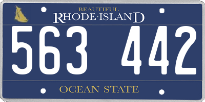 RI license plate 563442