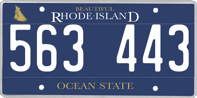 RI license plate 563443