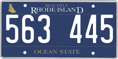 RI license plate 563445