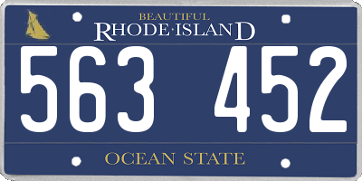 RI license plate 563452