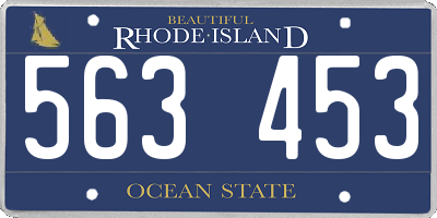 RI license plate 563453