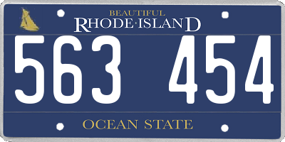 RI license plate 563454