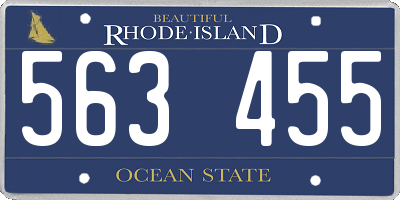 RI license plate 563455