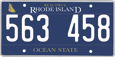 RI license plate 563458