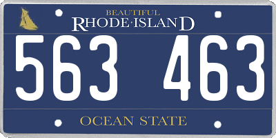 RI license plate 563463