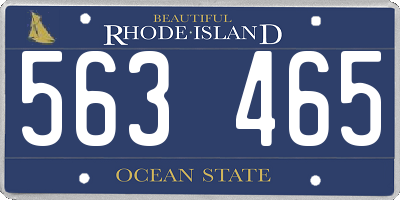 RI license plate 563465