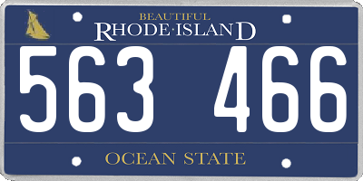RI license plate 563466