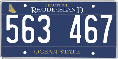 RI license plate 563467