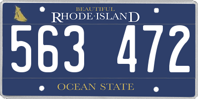 RI license plate 563472