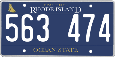 RI license plate 563474