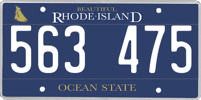 RI license plate 563475