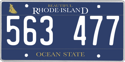 RI license plate 563477