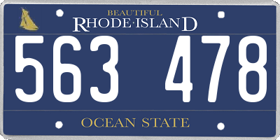 RI license plate 563478