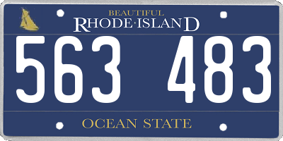 RI license plate 563483
