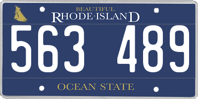 RI license plate 563489
