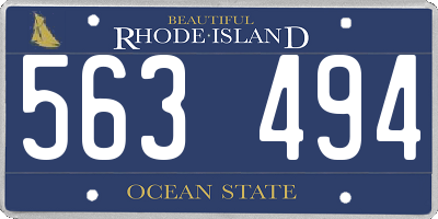 RI license plate 563494