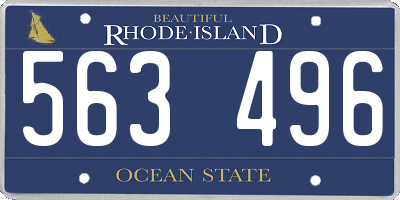 RI license plate 563496