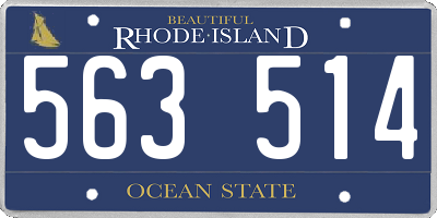 RI license plate 563514
