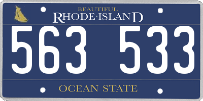 RI license plate 563533
