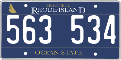 RI license plate 563534