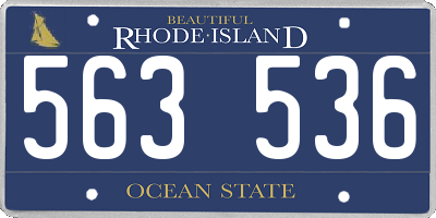 RI license plate 563536
