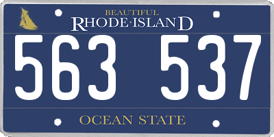 RI license plate 563537