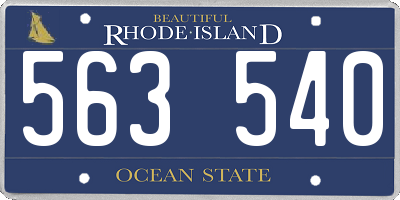 RI license plate 563540