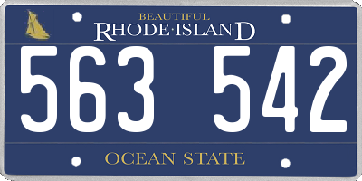 RI license plate 563542